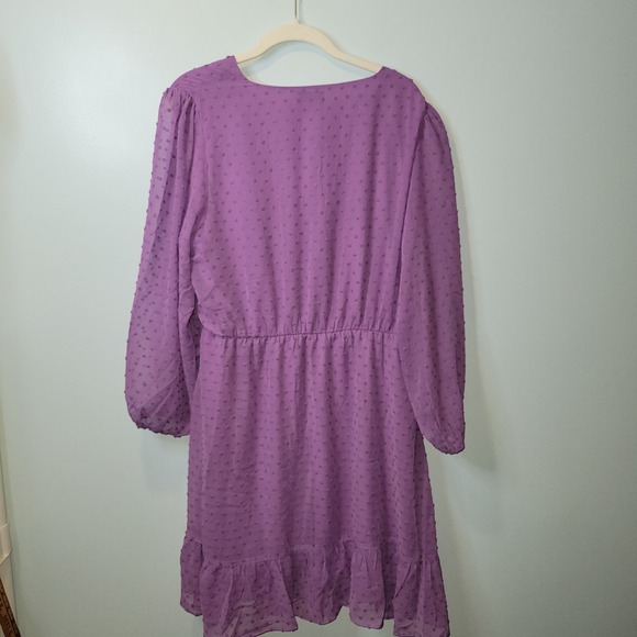 City chic wild dobby faux wrap lilac Long sleeve  size: 14 Flirty Summer Wedding - Picture 2 of 4